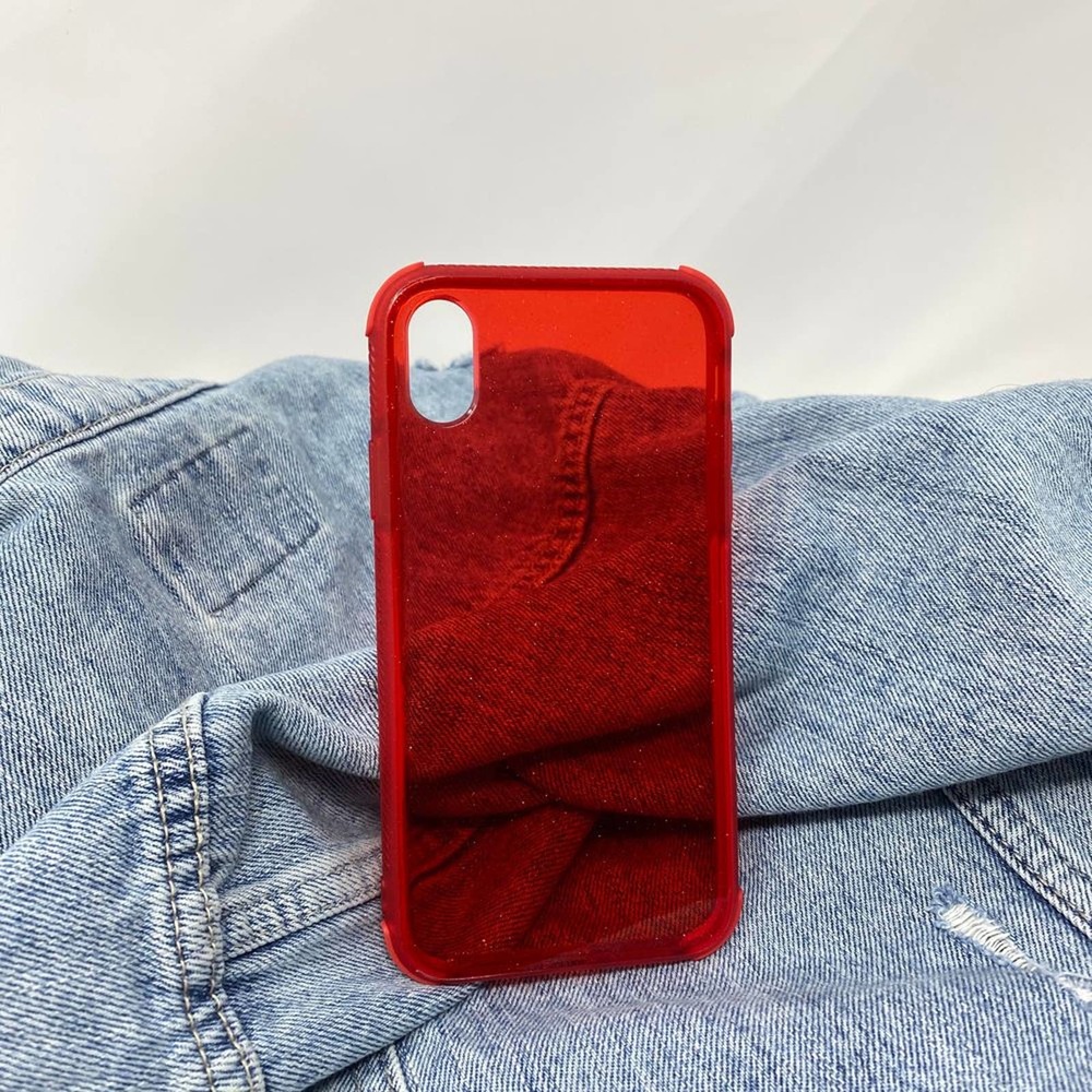 iPhone X/XS Case Clear Red Glitter Print Cover NEW - Picture 4 of 8